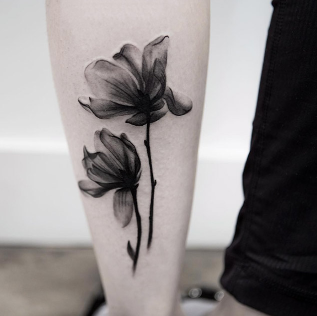 X-ray Flower Tattoo Design