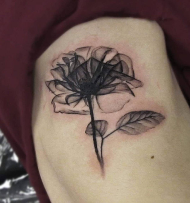 X-ray Flower Tattoo Design by Nicola Oldenhof