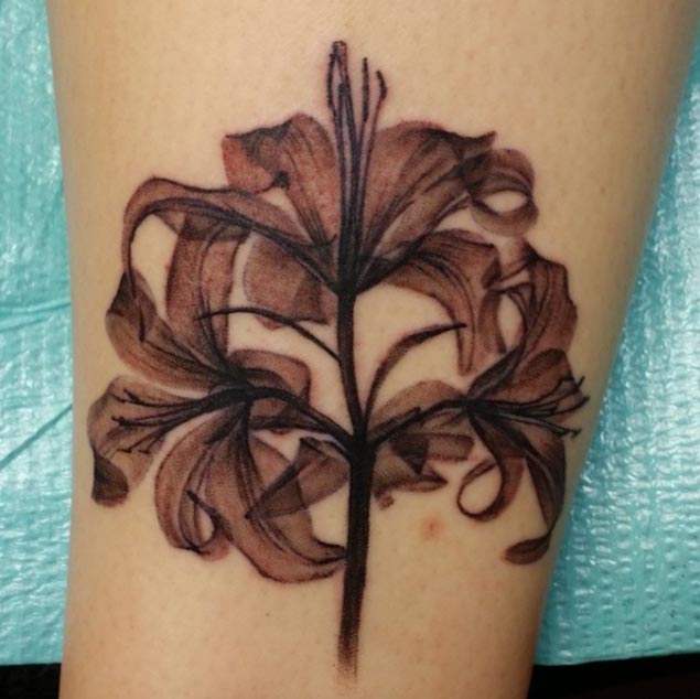 X-ray Flower Tattoo by Javier Reyes