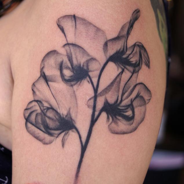 X-ray Flower Tattoo by Justin Jakus