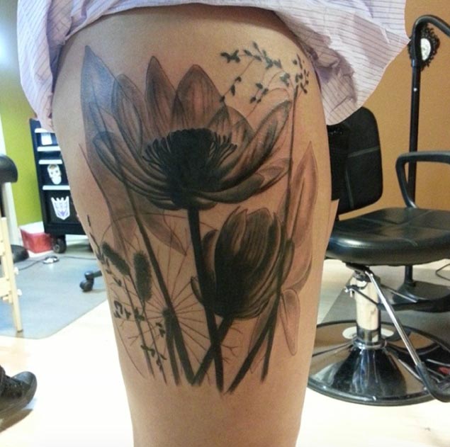 X-ray Flower Tattoo by Jeremiah Klein
