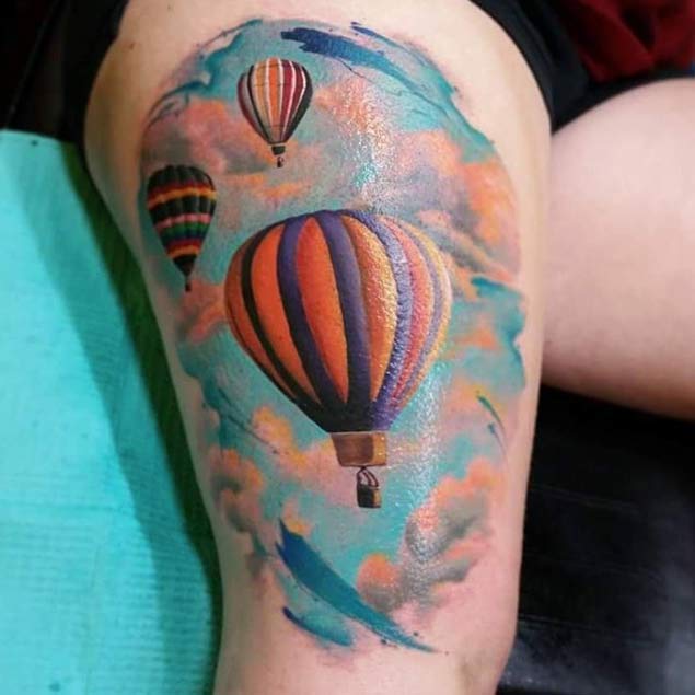 Watercolor Hot Air Balloons by Josiah Johnson