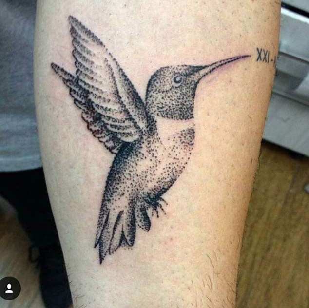 Dotwork Hummingbird Tattoo by Mayra Oiseaux