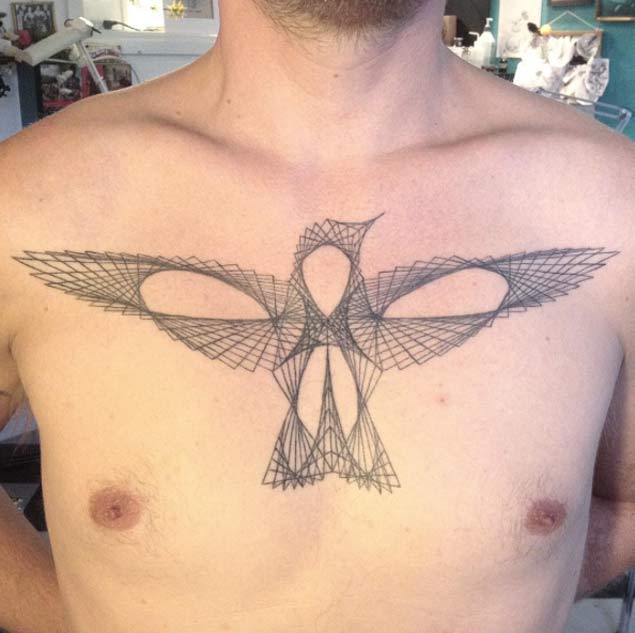 Geometric Hummingbird Tattoo by Erika