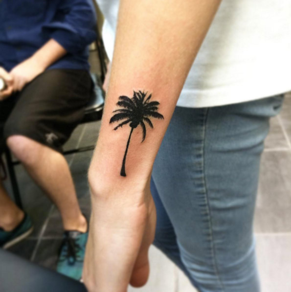 Blackwork Palm on Wrist by Branden Martin