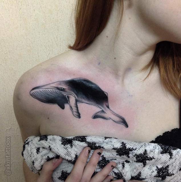 Hyperrealism Whale Tattoo by XKM