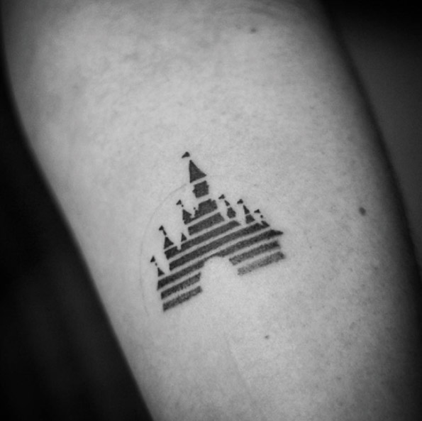 disney castle outline tattoo