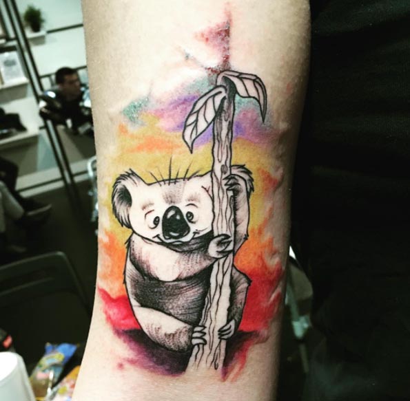 Watercolor Koala Tattoo by Diana
