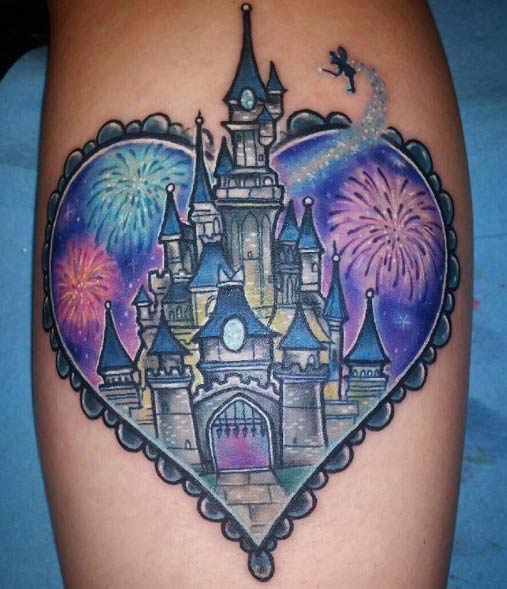33 Exquisite Disney Castle Tattoo Designs - TattooBlend