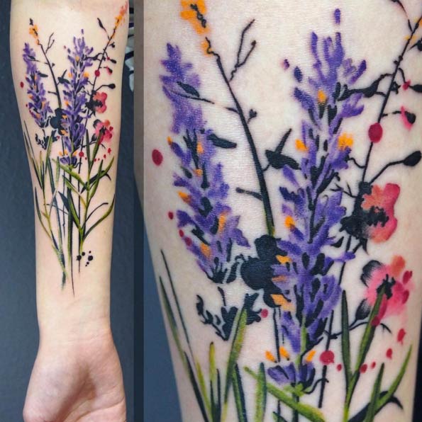 Wild Flower Tattoo by Julia Rehme
