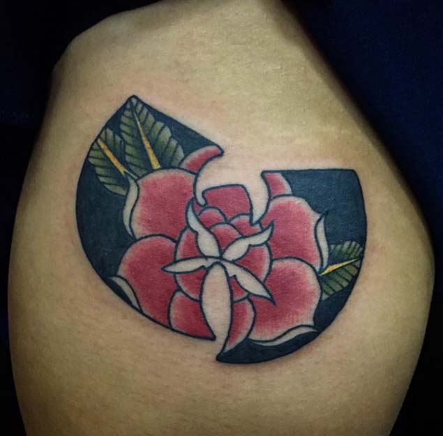 Floral Wu-Tang Tattoo by CJ Whitson