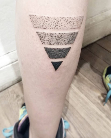 Dotwork Triangular Glyph Tattoo by Tiny Verini