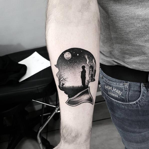 Surreal Solider Tattoo by Matteo Nangeroni