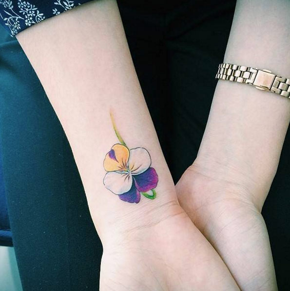 Floral Wrist Tattoo by Doy