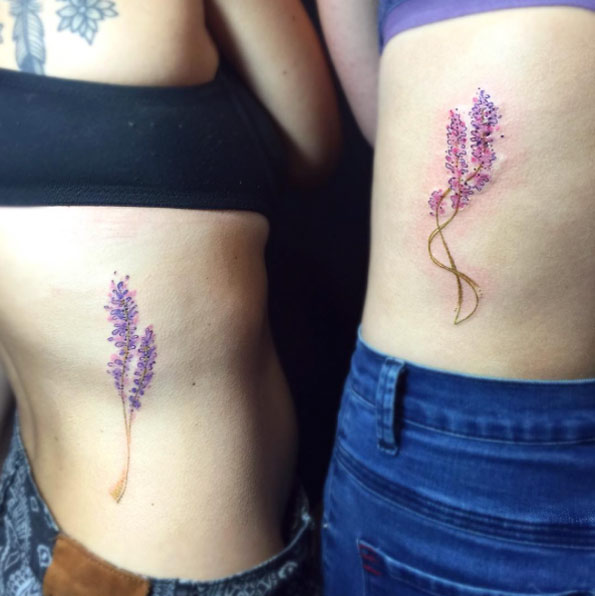 Matching Lilac Tattoo by Aleksandra Stojanoska