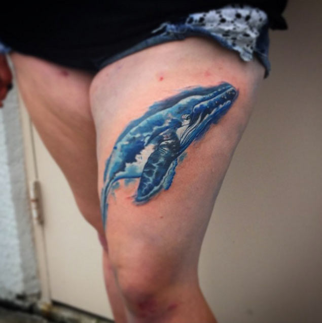 Humpback Whale Tattoo by Rick Barnett