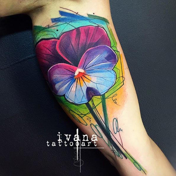 Vivid Floral Tattoo by Ivana Tattoo Art