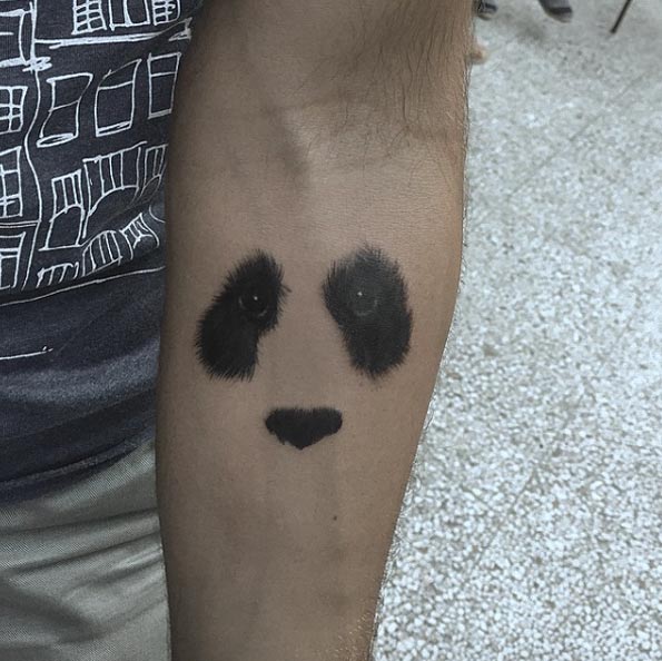 Negative Space Panda Tattoo by Resul Odabas