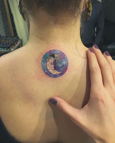 Girl on the Moon Tattoo