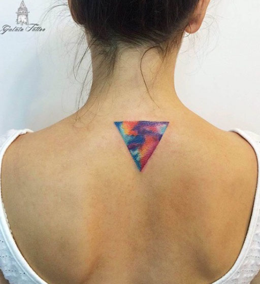 Watercolor Triangle Tattoo by Yeliz Ozcan