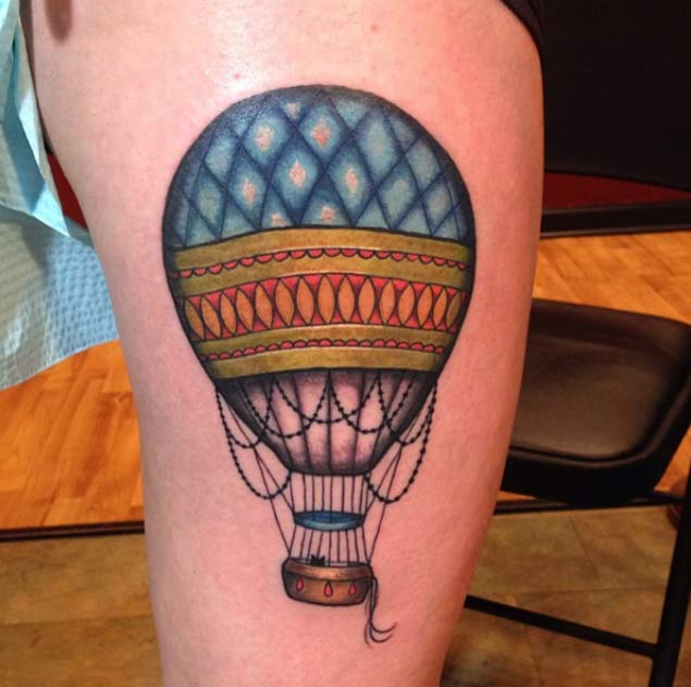 Hot Air Balloon Tattoo by Hayli Marquiss
