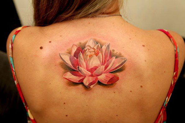 Hyperrealism Lotus Flower Tattoo by Dmitriy Samohin