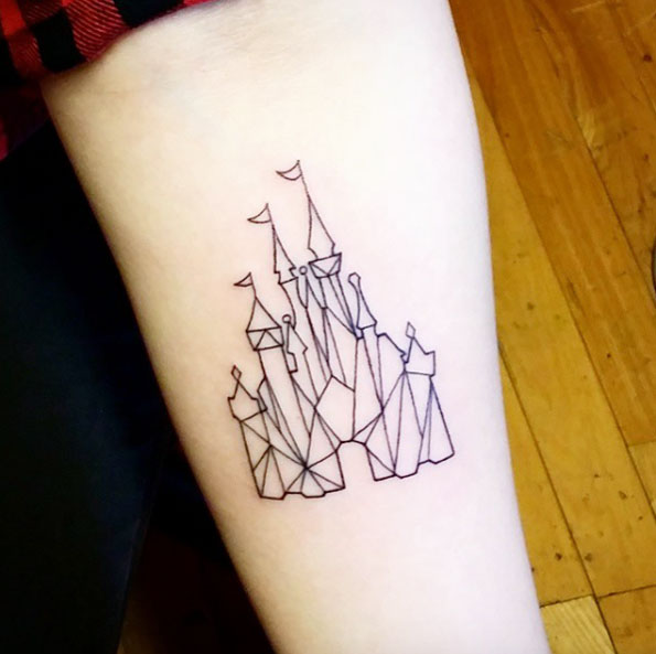 Geometric Disney Castle Tattoo by SangIm