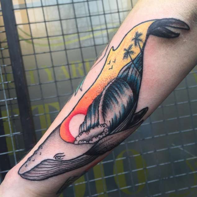 Spectacular Whale Tattoo by Joel Rhys