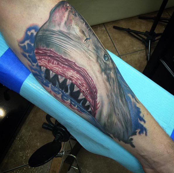 Great White Tattoo by Mike DeVries