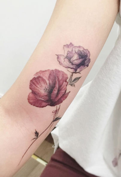 36 Stunning Watercolor Flower Tattoos - TattooBlend