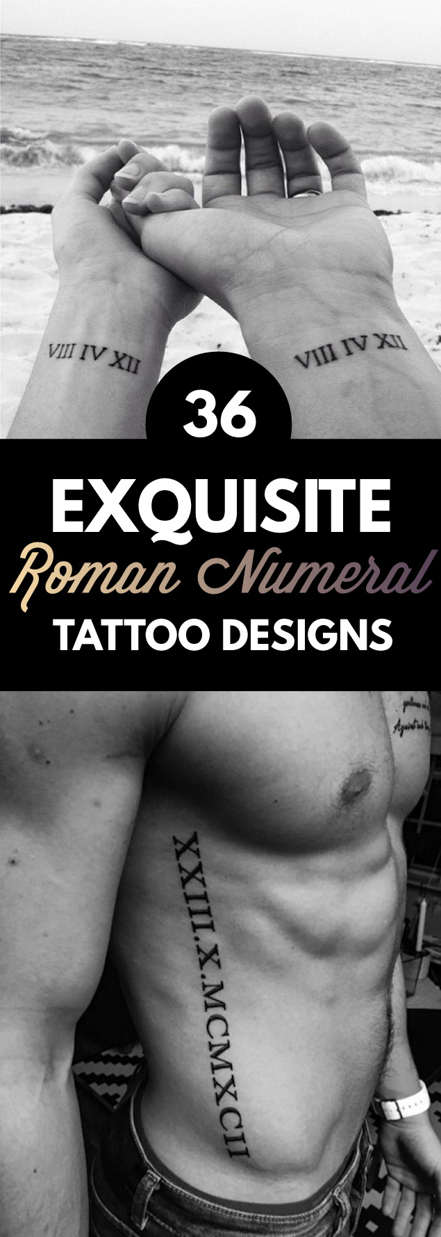 23 Exquisite Roman Numeral Tattoo Designs - TattooBlend