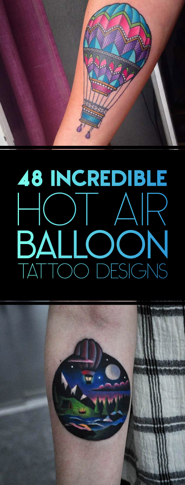 48 Incredible Hot Air Balloon Tattoo Designs | TattooBlend