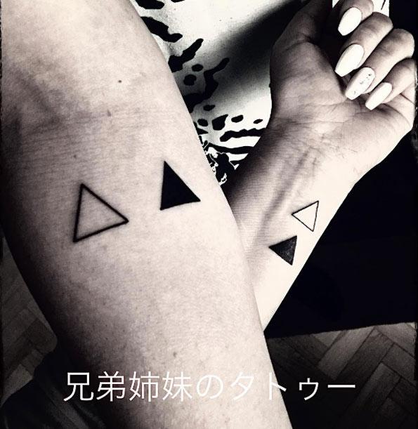 Brother and sister triangle tattoos via JP Style