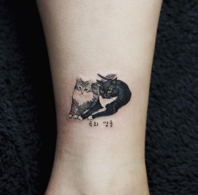 Small Cats Tattoo by Sol Art