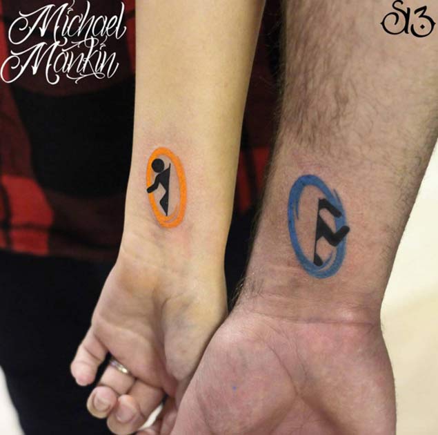 Portal Couple Tattoos by Michael Mankin