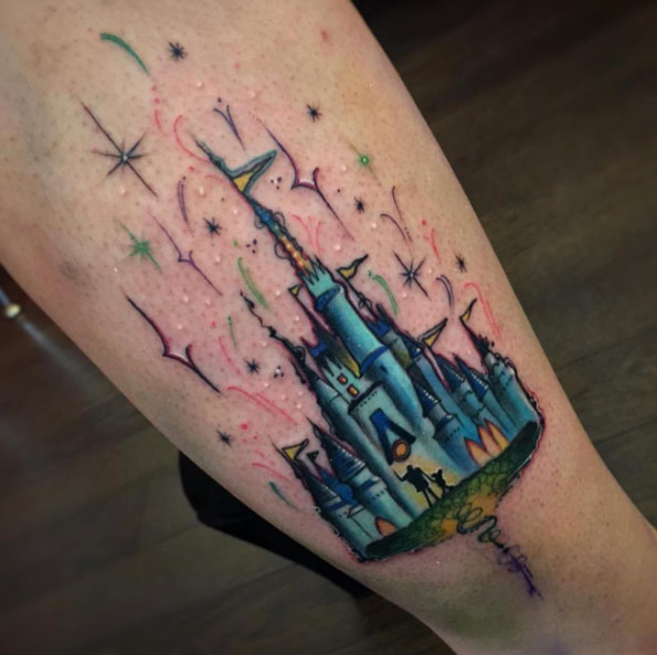 33 Exquisite Disney Castle Tattoo Designs - TattooBlend