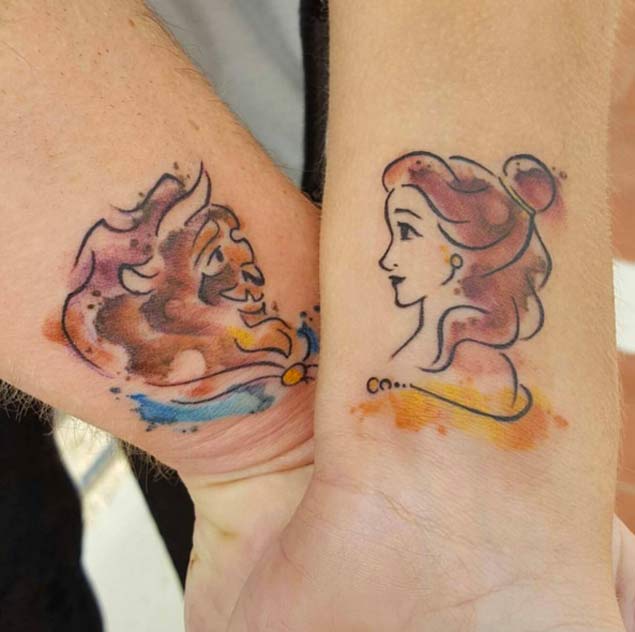 Matching Disney Couple Tattoos
