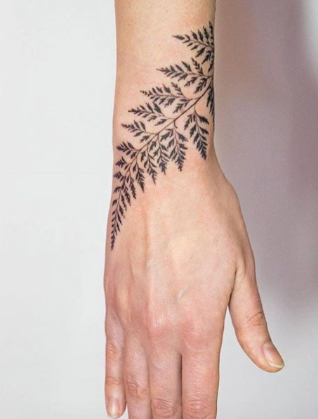 Fern Tattoo on Wrist by Mowgli