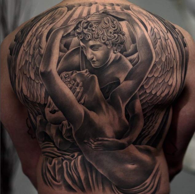 Full Back Angel Tattoo by Jun Cha