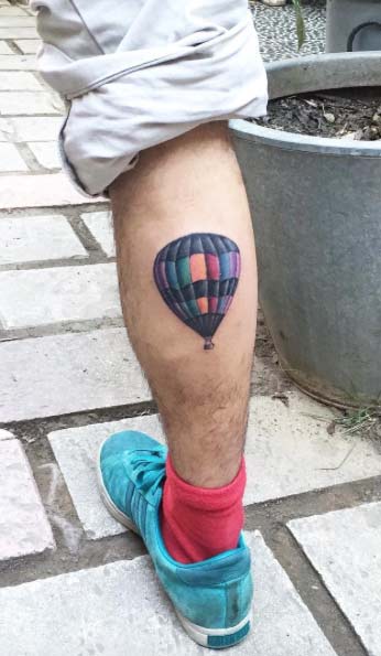 Hot Air Balloon Tattoo by Fatih Odabaş