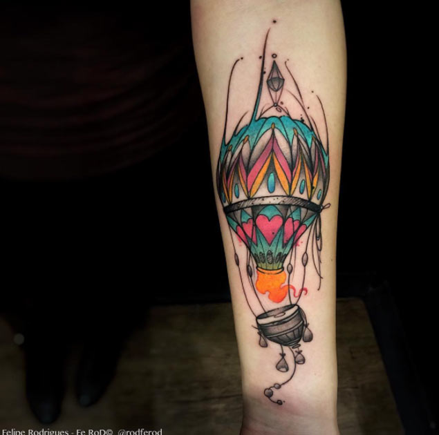 Hot Air Balloon Tattoo by Felipe Rodrigues Fe Rod