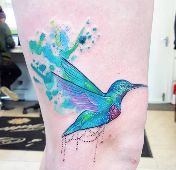 Hummingbird Tattoo Design by Joanne Baker