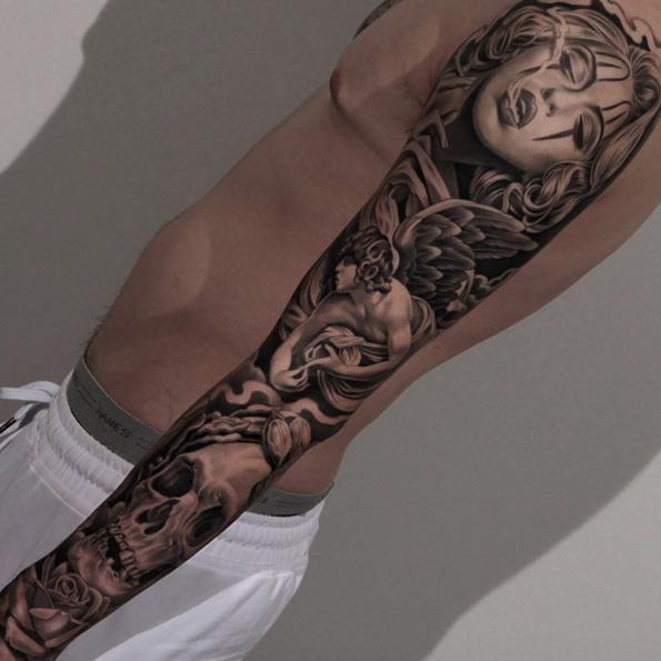 Full Sleeve Tattoo by Jun Cha