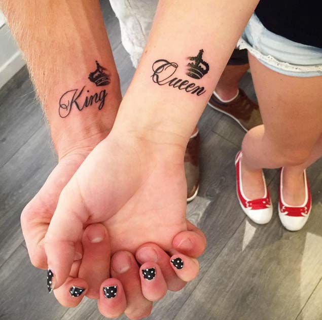 King & Queen Couple Tattoos by Sharya Shine