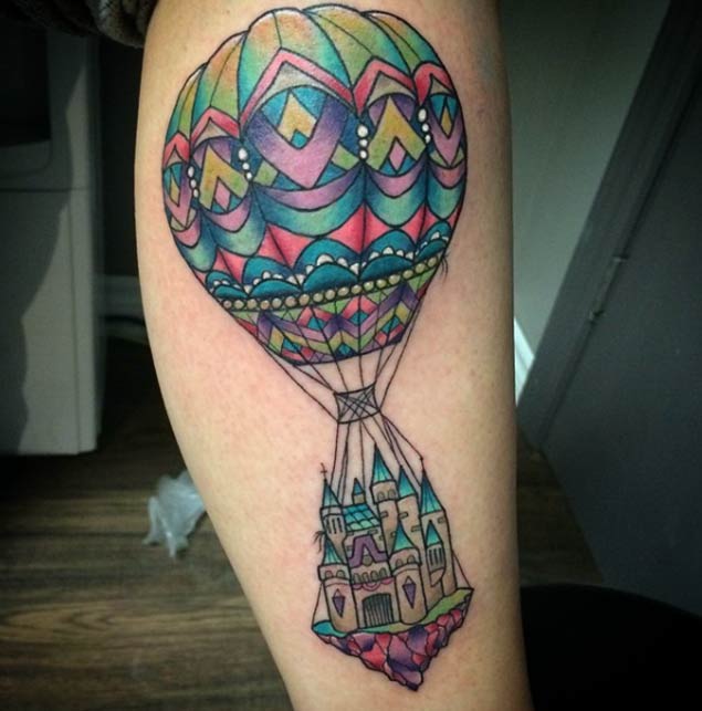 Magic Kingdom Hot Air Balloon Tattoo by Samantha Read