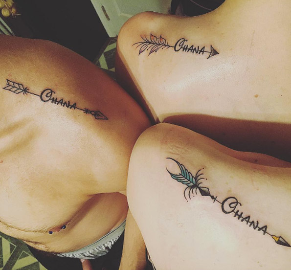 Ohana shoulder sister tattoos via Natalie Di Petrillo