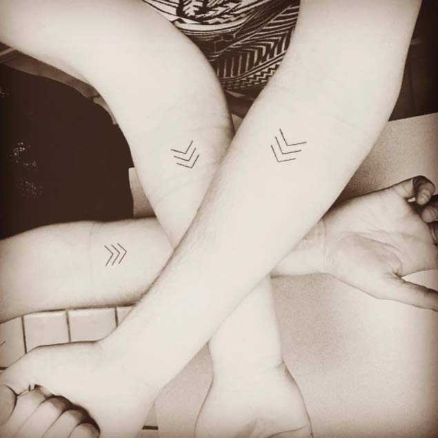 Matching Sibling Arrow Tattoos by Christy Huskins 