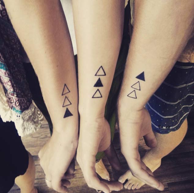 Triangular Sibling Tattoos by Stephanie Perkins