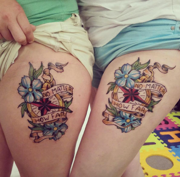 Sister thigh tats via Baker's Dozen