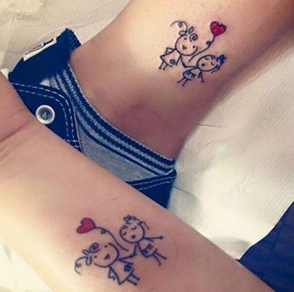 Sketched sister tattoos via Jenny Lynn Mongold